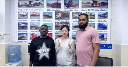 Nigerian Customers Come to Tongya to Buy 2 Axle RGN Trailer