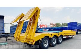 3 Axle 80 Tons Folding Lowbed Semi Trailer for Sale in Ghana