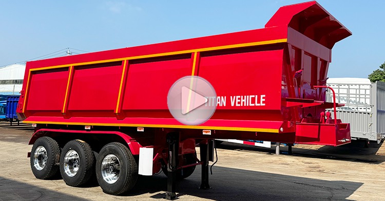 3 Axle End Dump Trailer for Sale in Senegal