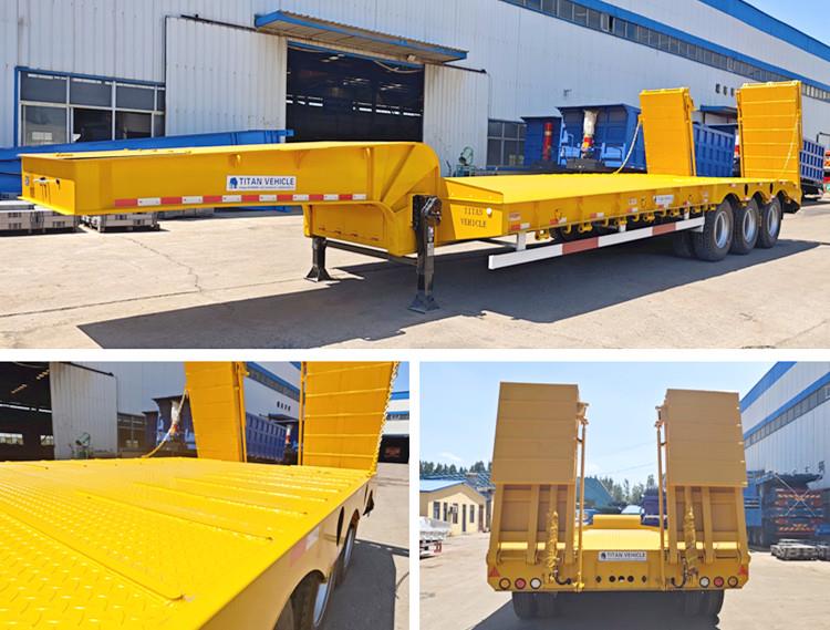 Tri Axle Low Bed Trailer with Folding Ramp in Angola