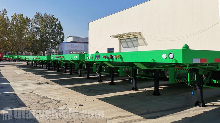 Tri Axle 20/40Ft Flatbed Truck Trailer Manufacturer
