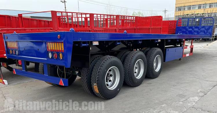 Tri Axle Flatbed Trailer with Front Board for Sale In Zambia
