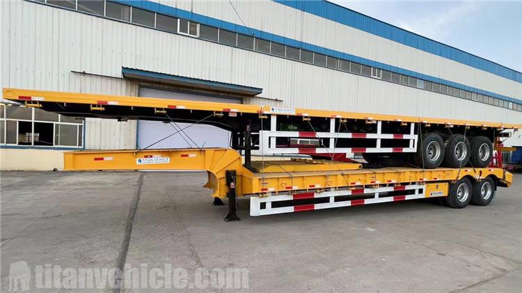 Tri Axle Flatbed Semi Trailer 2 Axle Lowbed Trailer for Sale In Indonesia