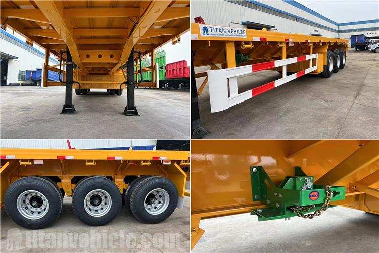 Tri Axle Flatbed Semi Trailer 2 Axle Lowbed Trailer for Sale In Indonesia