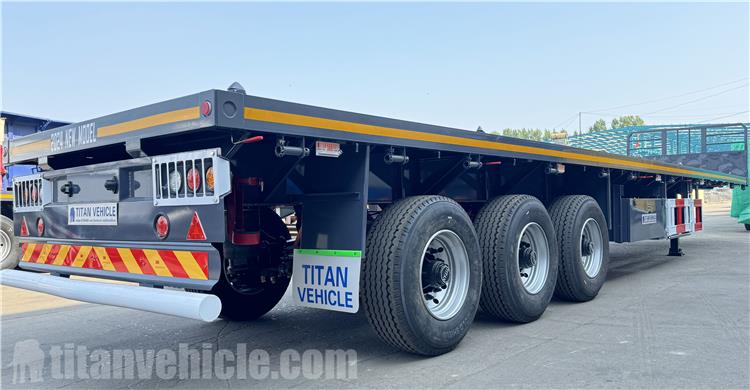 Triple Axle Flatbed Semi Trailer with Front Wall for Sale In El Salvador
