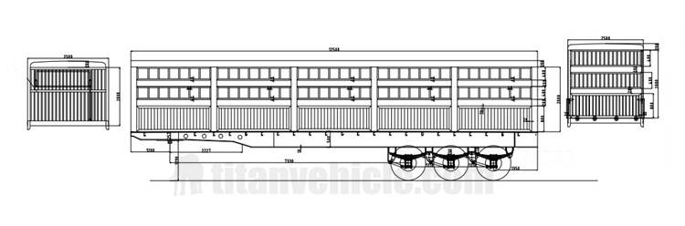 Tongya 3 axle fence cargo semi trailer drawing