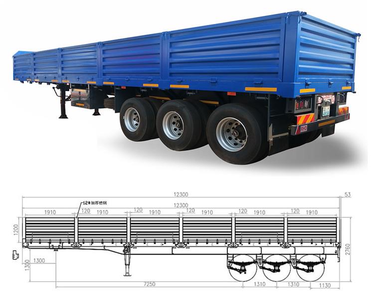 Drop Side Trailer for Sale  Dropside Truck Trailer Manufacturer - Tongya Vehicle