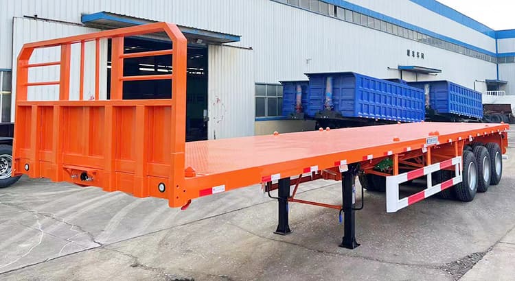 Tri Axle 40Ft Flat Body Trailer with Headboard for Sale Price
