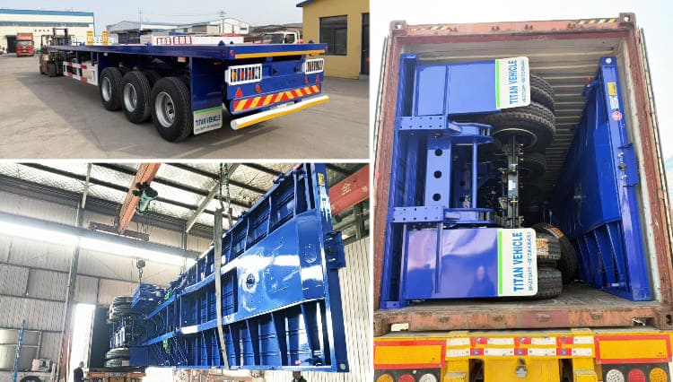 Tri Axle Flat Deck Bed Trailers Price for Sale Near Me in Guam