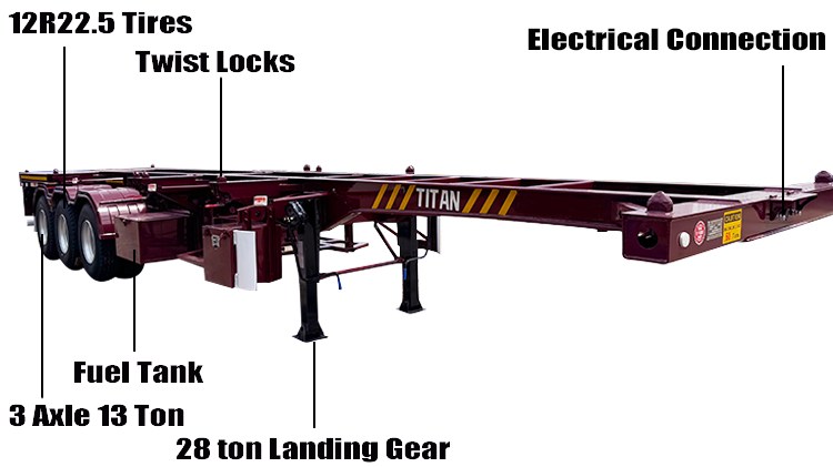 Shipping Container Skeleton Trailer | Skeketal Semi Trailer for Sale in Guam