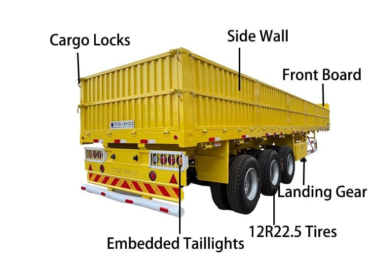 Tri Axle Drop Side Semi Trailer for Sale in Guyana