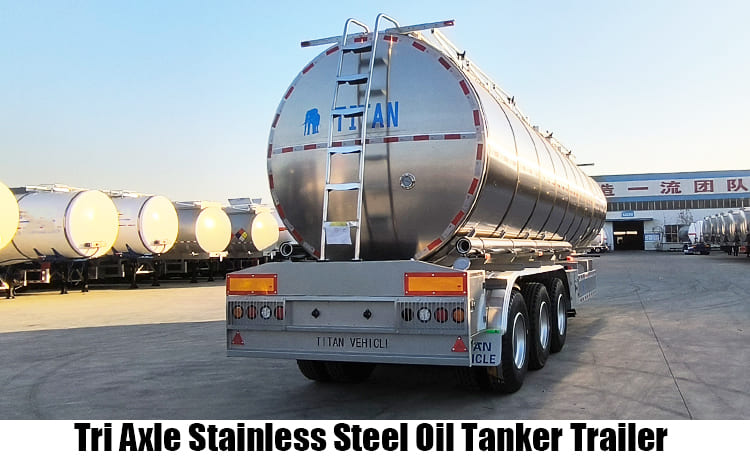 Tri Axle Stainless Steel Palm Oil Tanker Trailer for Sale in Angola