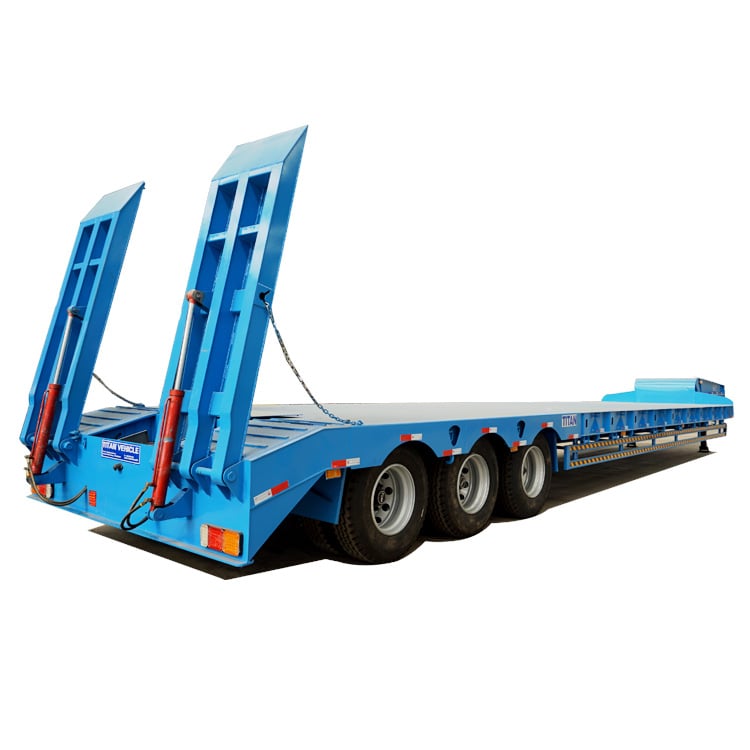 Tri Axles 80T Low Bed Semi Trailer